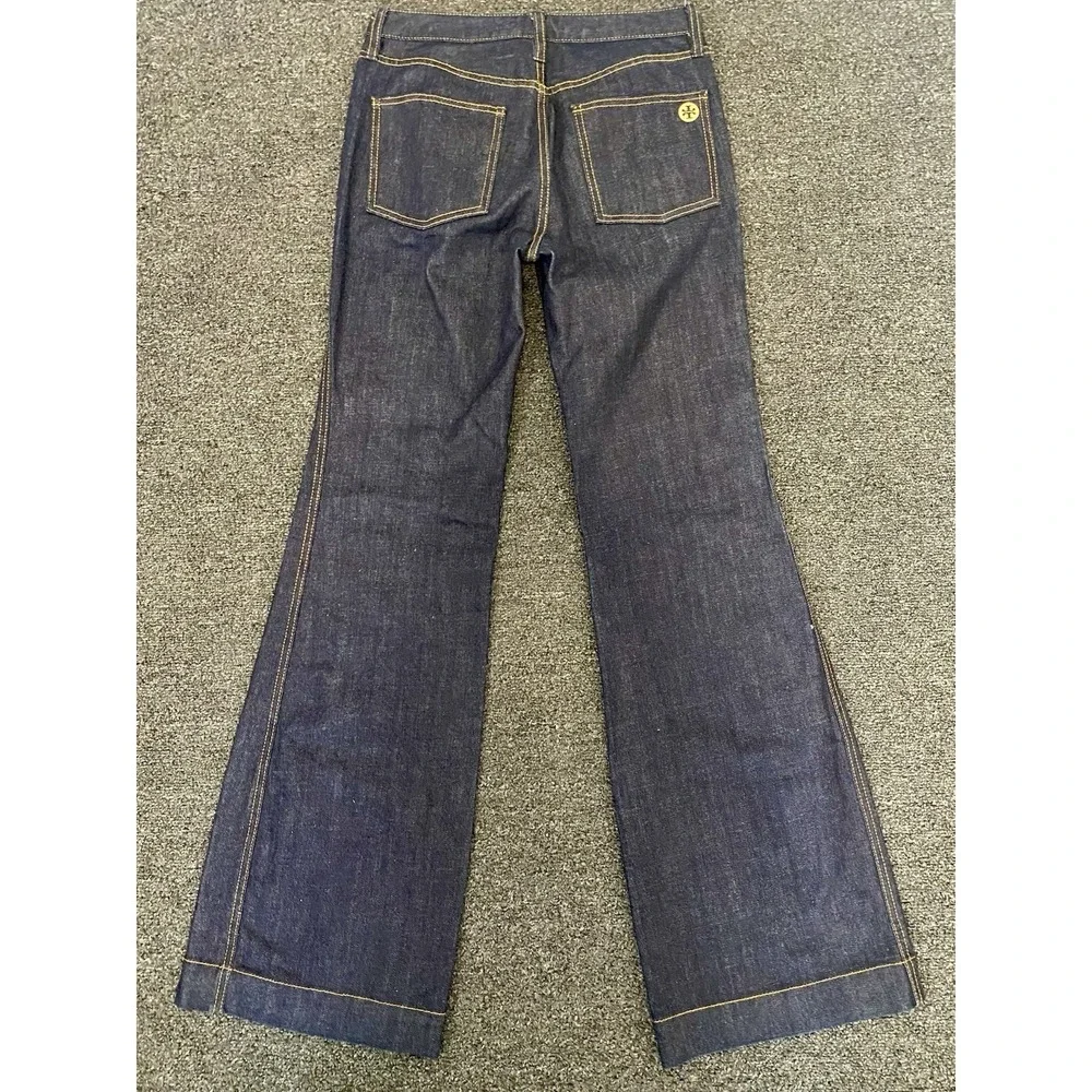 Tory Burch‎ High Waisted Flare Blue Jeans Womens 27x34 Indigo Designer Boho Prep